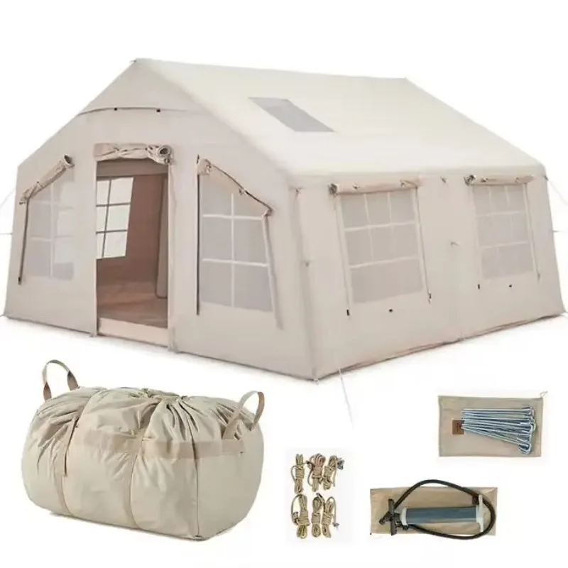 

2025 Large Inflatable Air Outdoor Waterproof Family Camping Party Tent With Free Pump