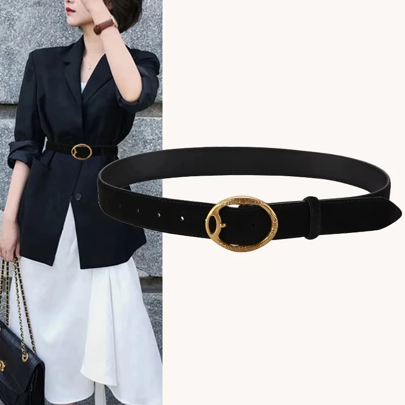 

Adjustable Suede Corset Belt Women's Premium Cowhide Wrap for Maxi Dresses & Wool Coats