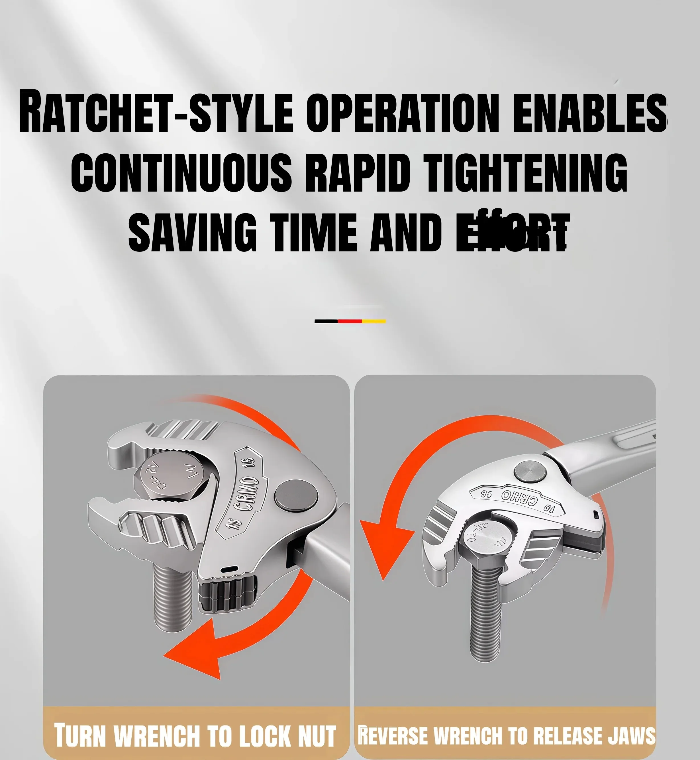 AIRAJ Metric & Imperial Activity Crab Claw Wrench Self-Adjusting Ratchet Wrench Bathroom Special Wide Jaw Multi-functional Tools