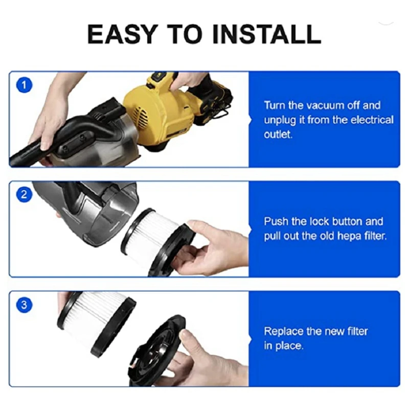 Accessories For Dewalt DCV501HB 20V DCV5011H Cordless Handheld Vacuum, With Black Gasket, Compared To Part DCV5011H