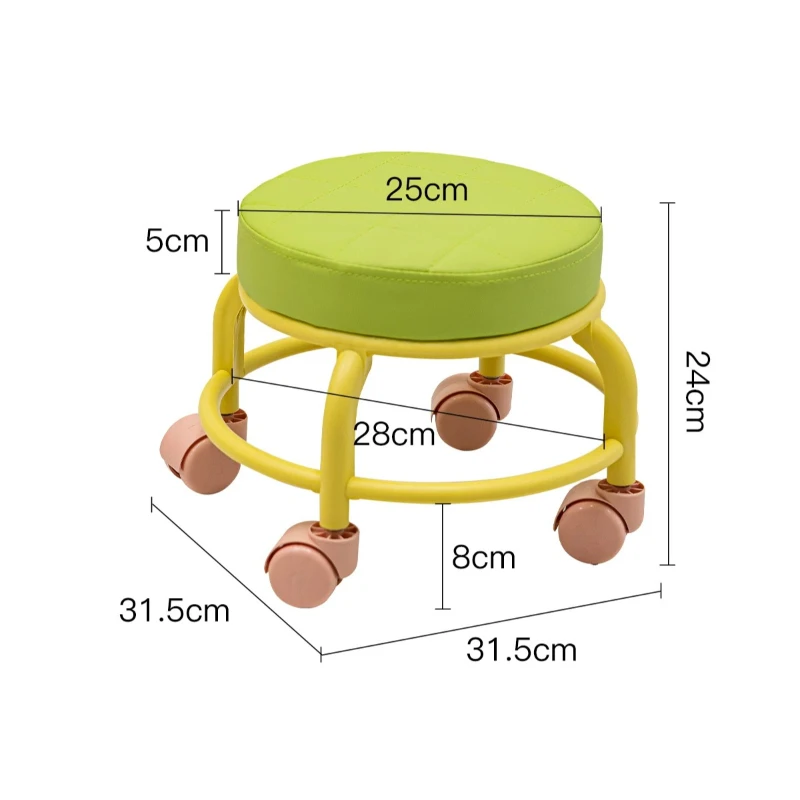 Dopamine Makeup Stool Cute Wheel Pouffe Portable Cheap Stool Clearance Bedroom Rolling Taburete Con Ruedas Room Furniture