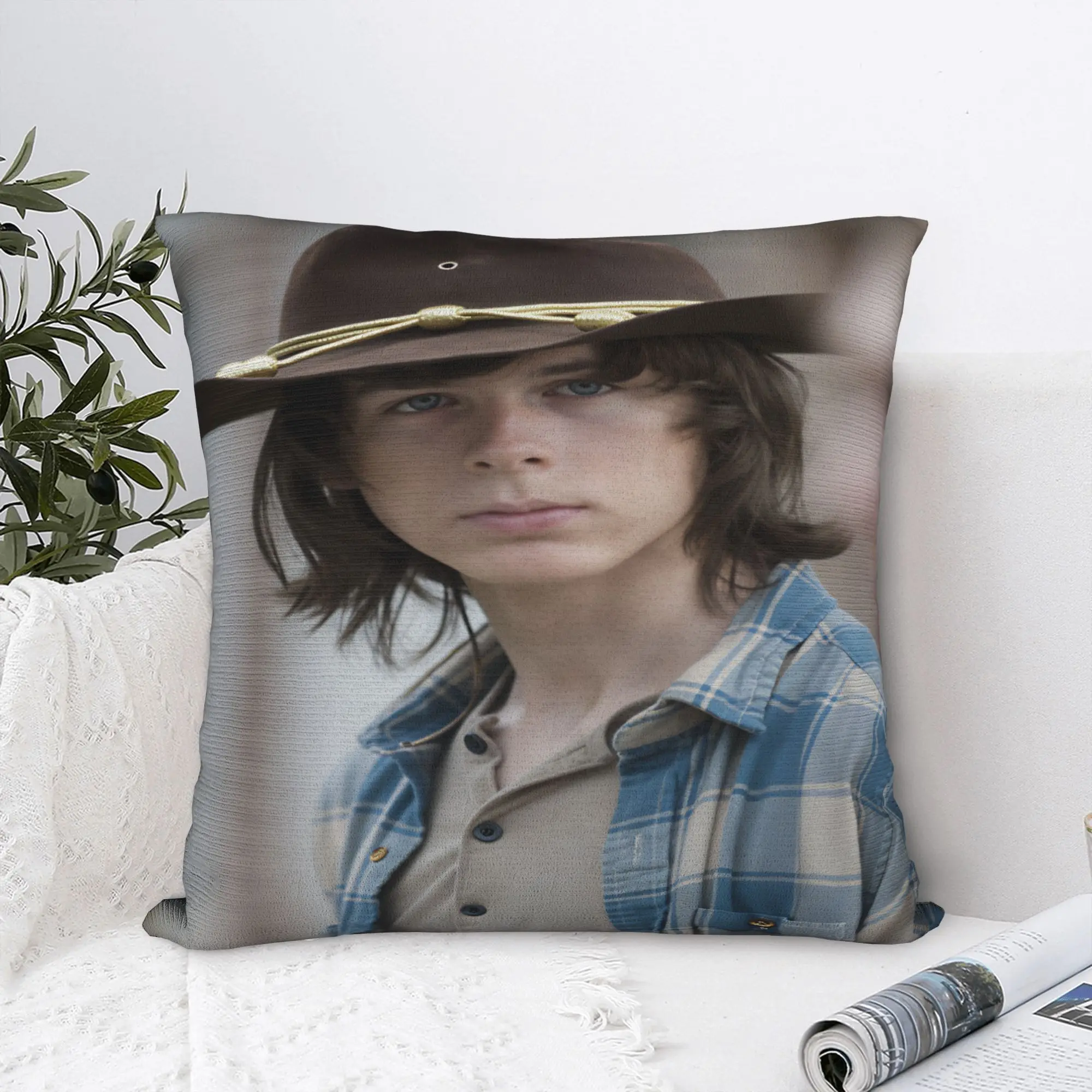The Walking Dead Carl Grimes Pillow Case  Graphic Pillow Cover For Living Room Sofa Vintage Pillowcases