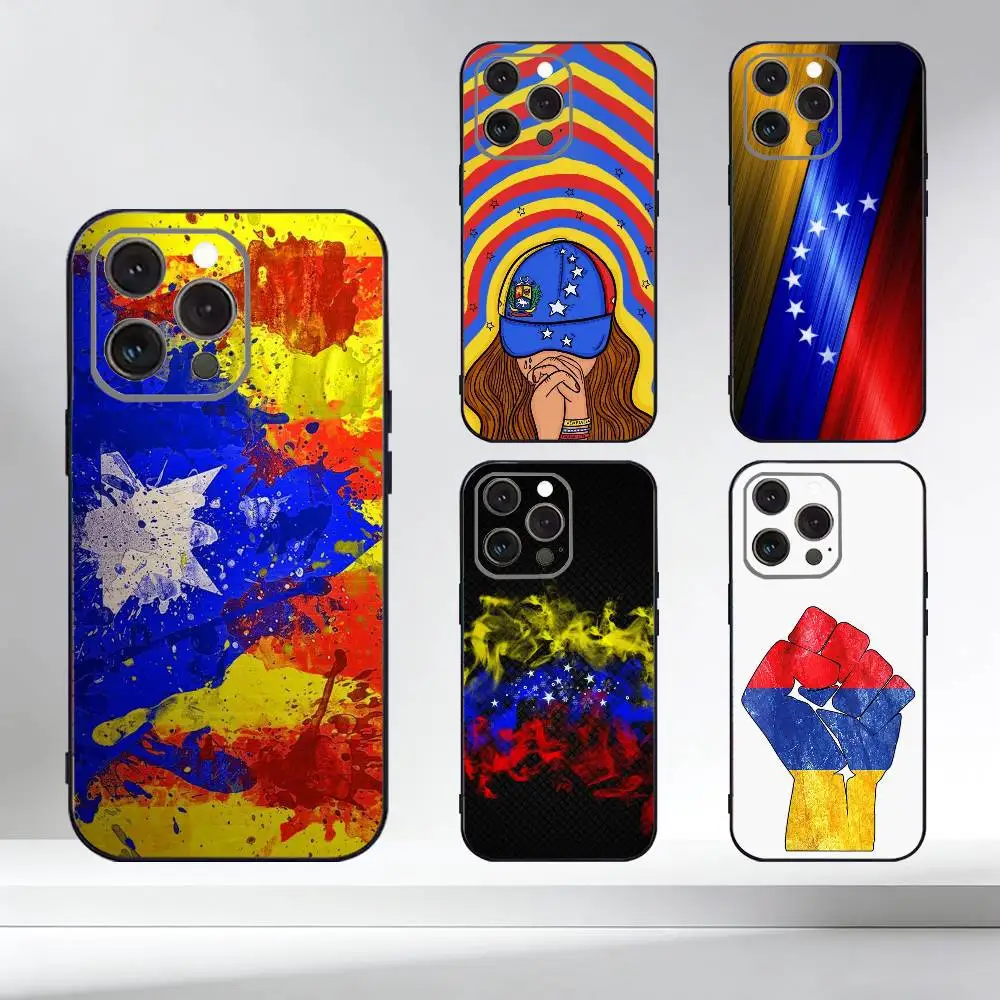 

Flag Of V-Venezuela Phone Case For iPhone 17,16,15,14,13,12,11 Plus,Pro Max,XS,Soft Silicone Black Cover