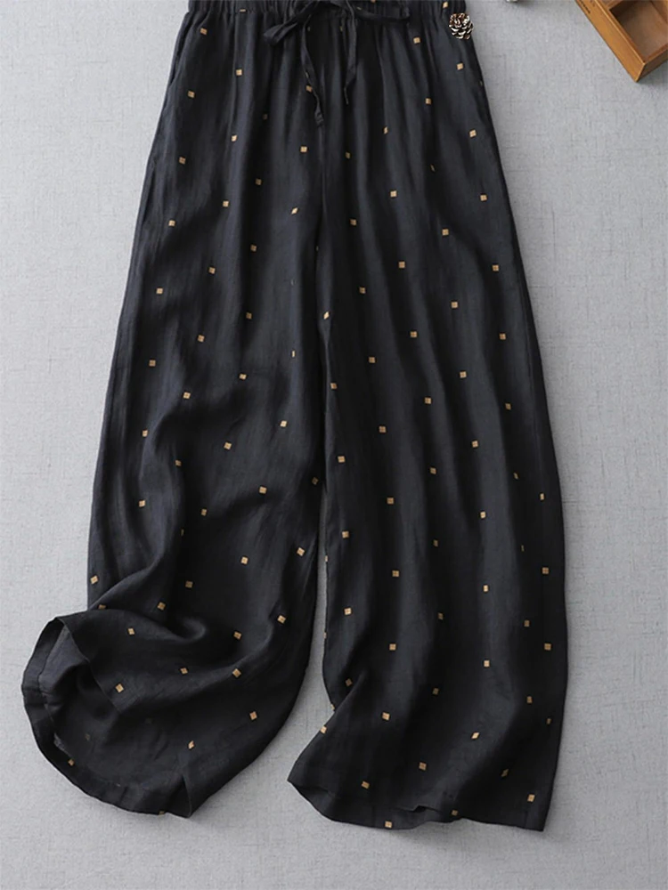 パンツ レディース 韓国 夏 シフォン アウトドア プリーツ 流れるような ドット柄 リゾート 格子柄 軽量 オールマッチ Kpop トレンディ ユニーク ラベル付き