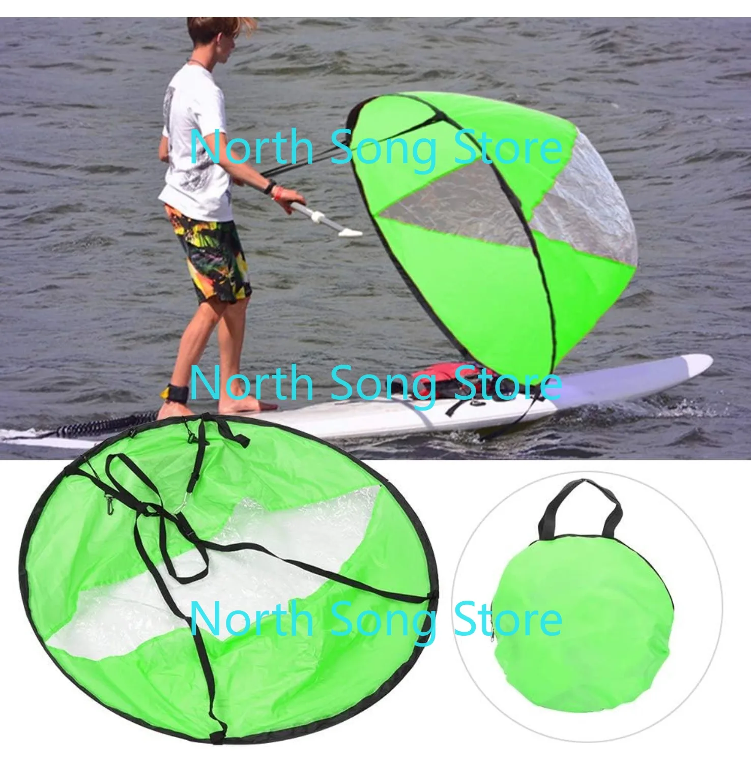 

Downwind Wind Paddle, 42 Kayak Sail Kit, Portable Windsurfing Board and Sail Combo Kit, Uv Protection Sailboat Canoe Wind Paddle