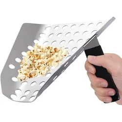 Popcorn Speed Scoop Stainless Steel Perforated Filter Spoon Fries Quick Fill Scooper for Snacks Dessert Food Popcorn Machine