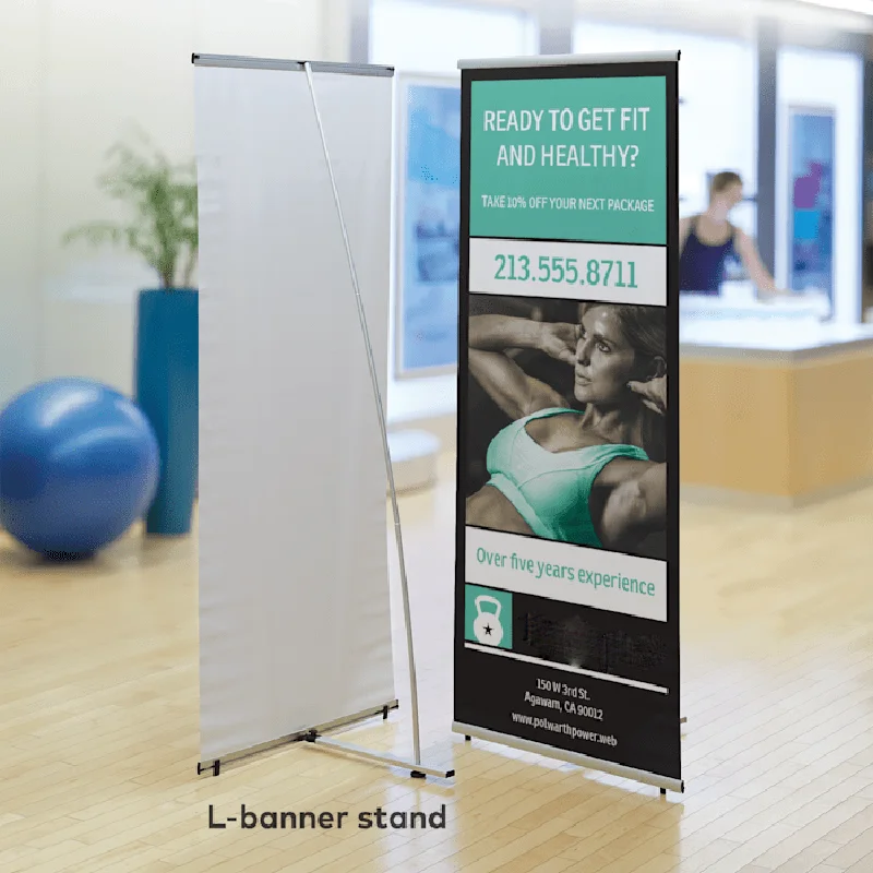 Convenient Aluminum L Shape Stand Trade Show L Banner Stand for Promotion and Advertising