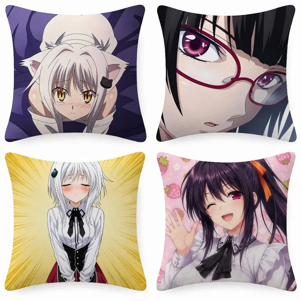 Anime Fantasy H-High School DxD Cushion Cover Soft Short Plush Anti-Mite Sofa Bedroom Den Car Dorm Decor Gifts