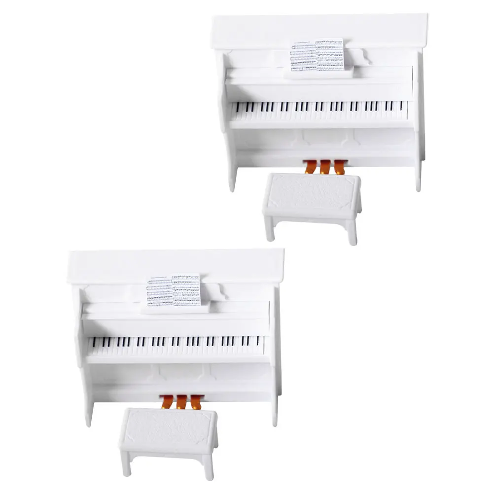 مجموعتان من مقعد البيانو المستقيم المصغر، تصميم واقعي، حجم محمول، مشهد كامل، متعدد الاستخدامات، دعامة تصوير صغيرة