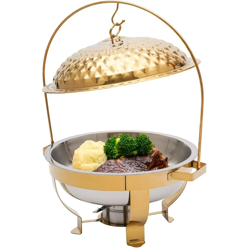 

Chafing Dishes for Buffet 4 Pack,4.76 QT Round Stainless Steel Chafing Dish Set,Chafers and Buffet Warmers Sets for Parties with