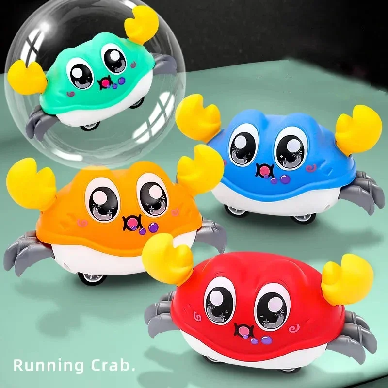 Jouet de Simulation de crabe à Double Force de retour amusante pour enfants, jouet de Simulation de bulle de course pour bébé, crabe rampant
