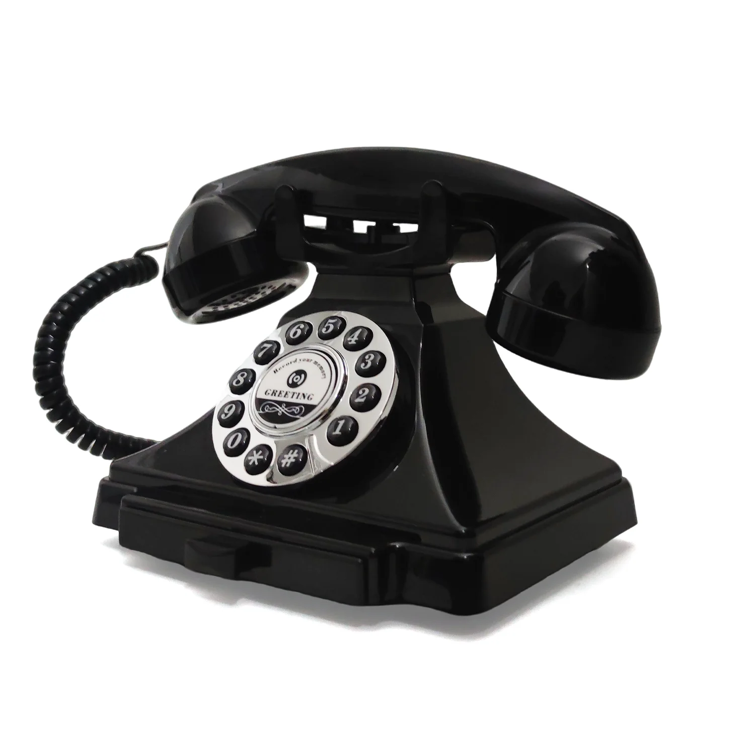 Audio-Nachrichten-Gästebuch Hochzeitstelefon Retro-Drehscheiben-Stil Antikes Telefon Gästebuch-Telefon Sprachaufzeichnungsgerät für Hochzeitsfeier – Detail 9