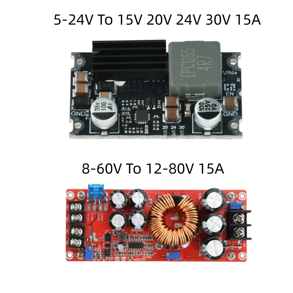 100W/300W 15A DC-DC High-Power Boost Module 5-24V to 15V 20V 24V 30V Power Supply Motherboard 5-60V OUT 12-80V