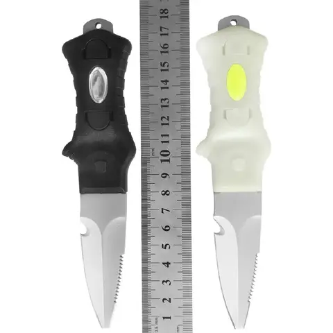 티타늄 도금 다이빙 구조용 나이프 (로프 커터 포함), 야광 수상 스포츠 생존 도구