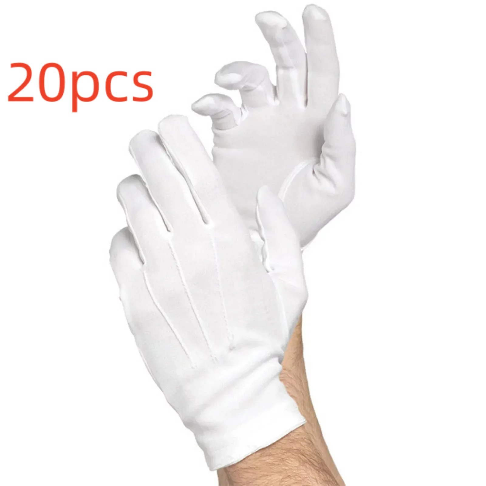 Guantes formales blancos, disfraz de esmoquin, guardia de Honor, Papá Noel, hombres y mujeres, moneda, joyería, inspección, mitones de invierno, guantes para Cosplay