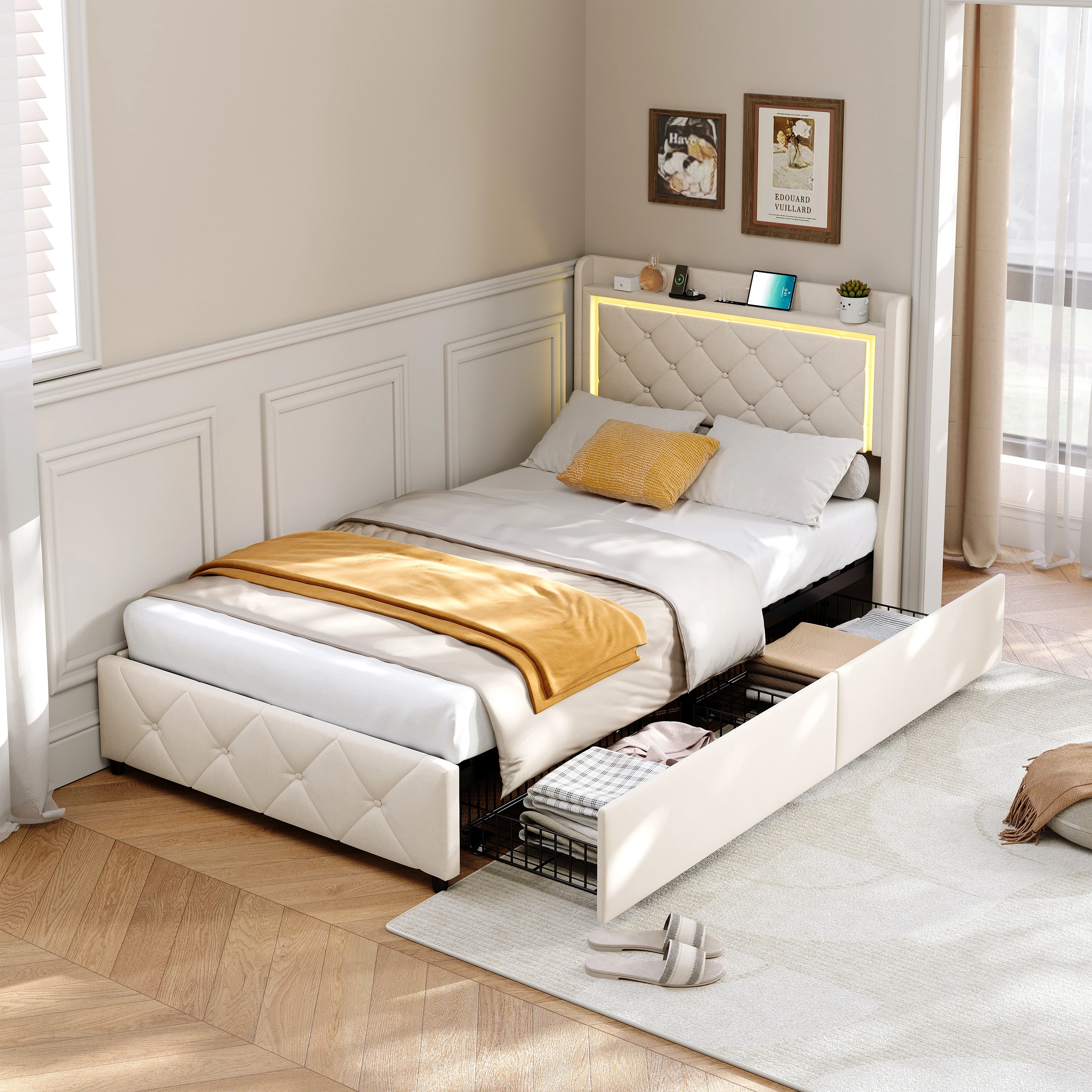 Anajqaqia 90×200 cm Kinderen eenpersoonsbed. Gestoffeerd bed met lattenbodem, diverse soorten bedframes, zonder matras
