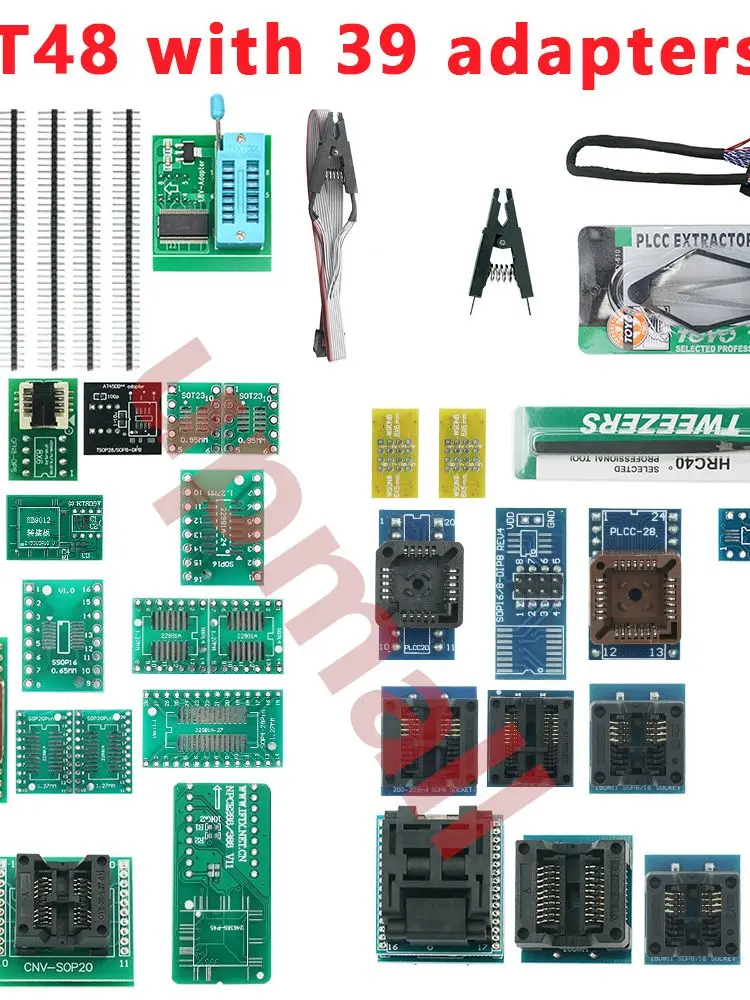 100% Original V12.67 XGecu T48 Programmer with 39 Adapters Support 35000+ ICs for PIC/NAND Flash/EMMC TSOP48/TSOP56/BGA+