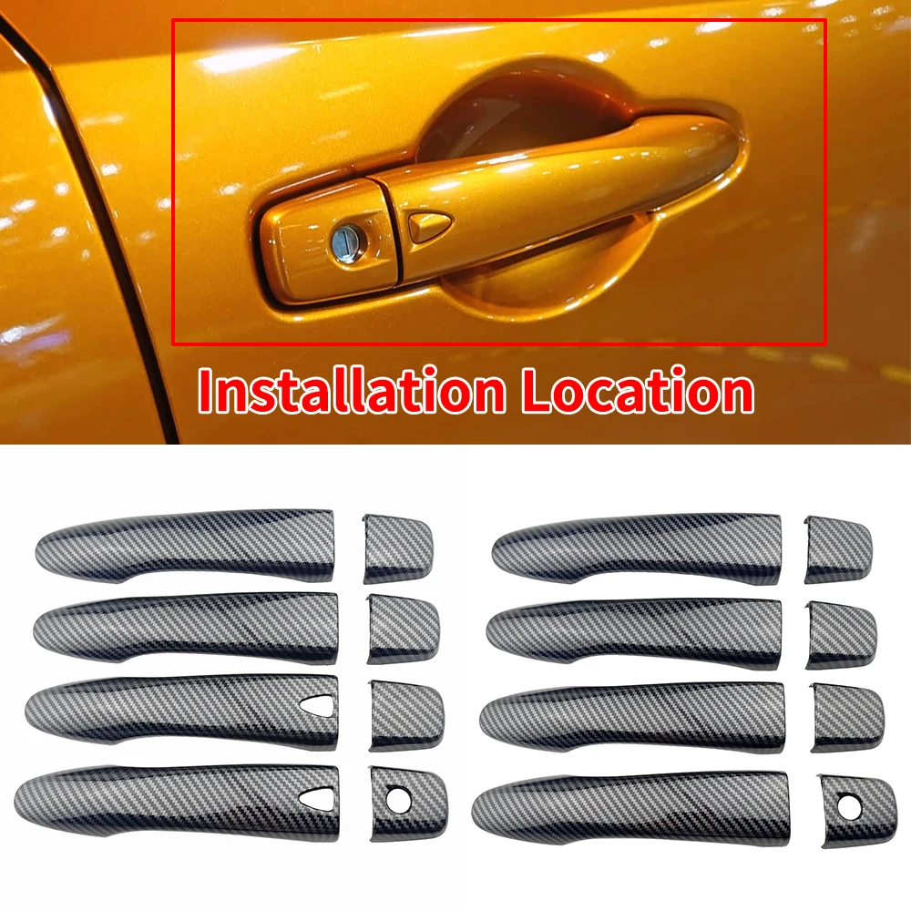 

4 Doors Carbon Fiber Color Exterior Door Handle Cover Trim For Nissan Note E13 2021-2026 Anti Scratch Protect Caps Decor Sticker