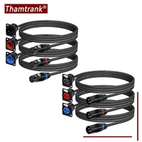 Enchufe de micrófono de montaje en Panel fijo XLR macho/hembra de 3 pines tipo D a Cable convertidor de paso de enchufe XLR de 3 pines, para mezclador de iluminación de escenario