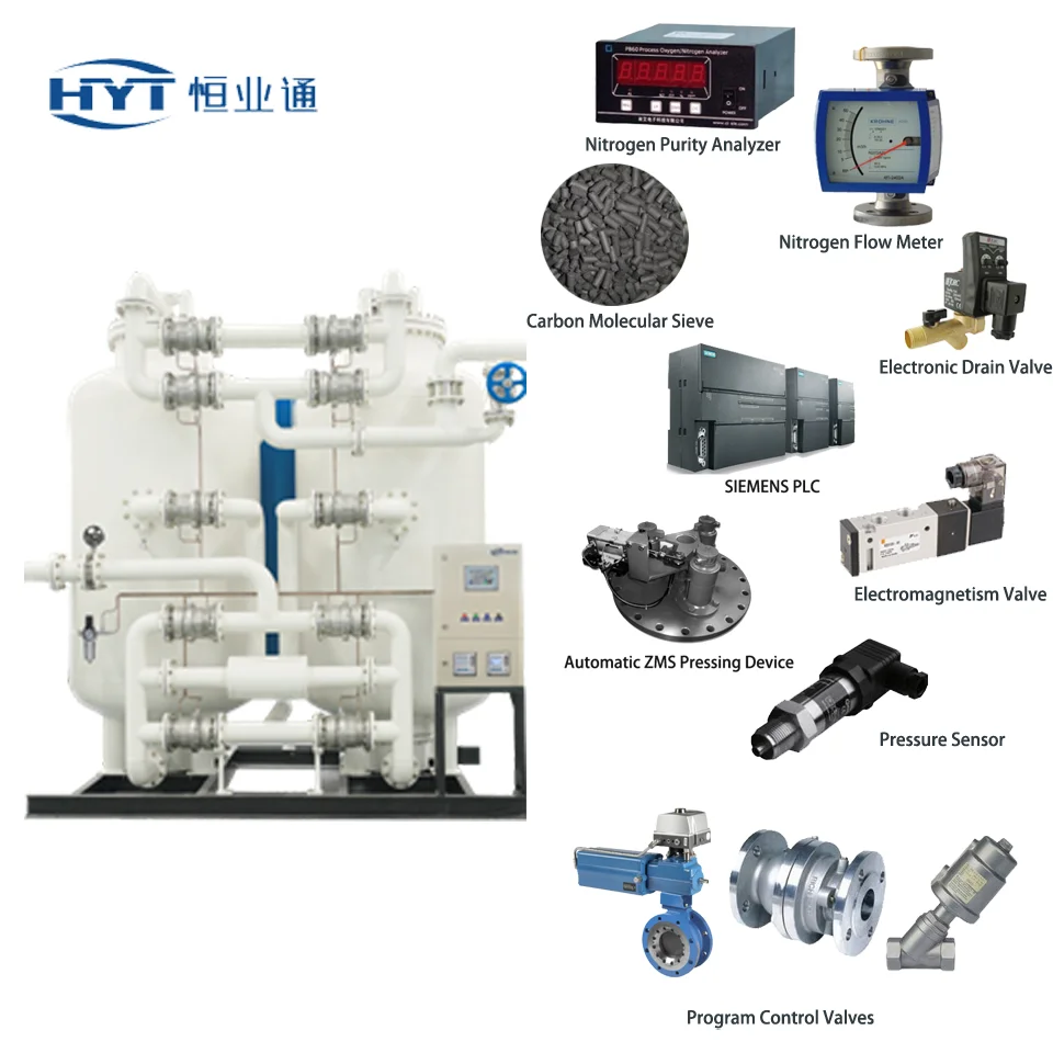 Gerador de nitrogênio PSA para corte a laser a fibra, alta pureza 99,99%, N2, 5Nm, 3 H