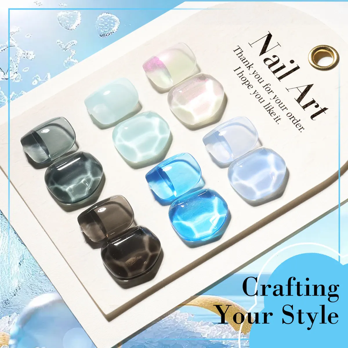 LIMEGIRL 6Pcs/Set Gel Nail Polish kit Transparent Blue Vernis Semi-Permanent UV Gel Nail Art Varn Nail Polish Gel kit