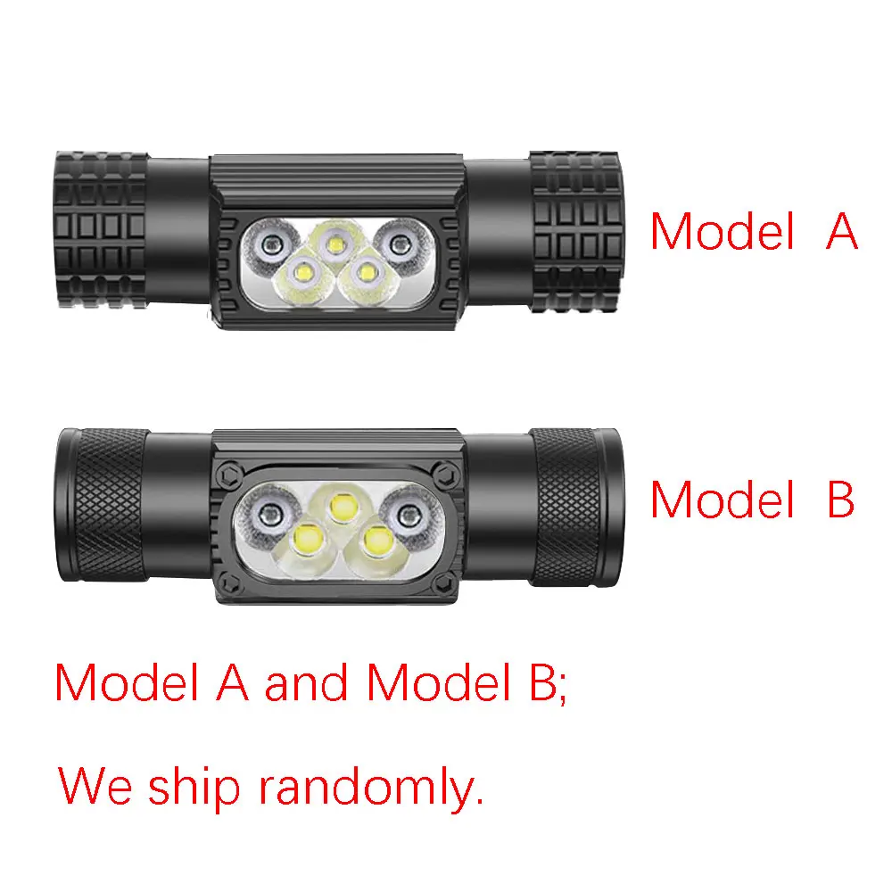 LED Mini night fishing Headlamp High Power White Blue Headlight 18650 Type-C USB Head Torch catch fish Flashlight Lamp