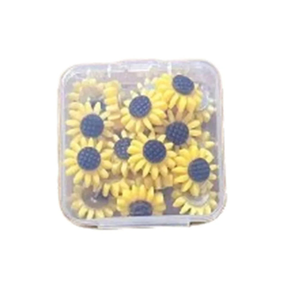 10/20/30/40/50Pcs Creative Sunflower Pushpins DIY Photo Wall Decor Colored Flower Push Pins with Box Cute Board Push Pin
