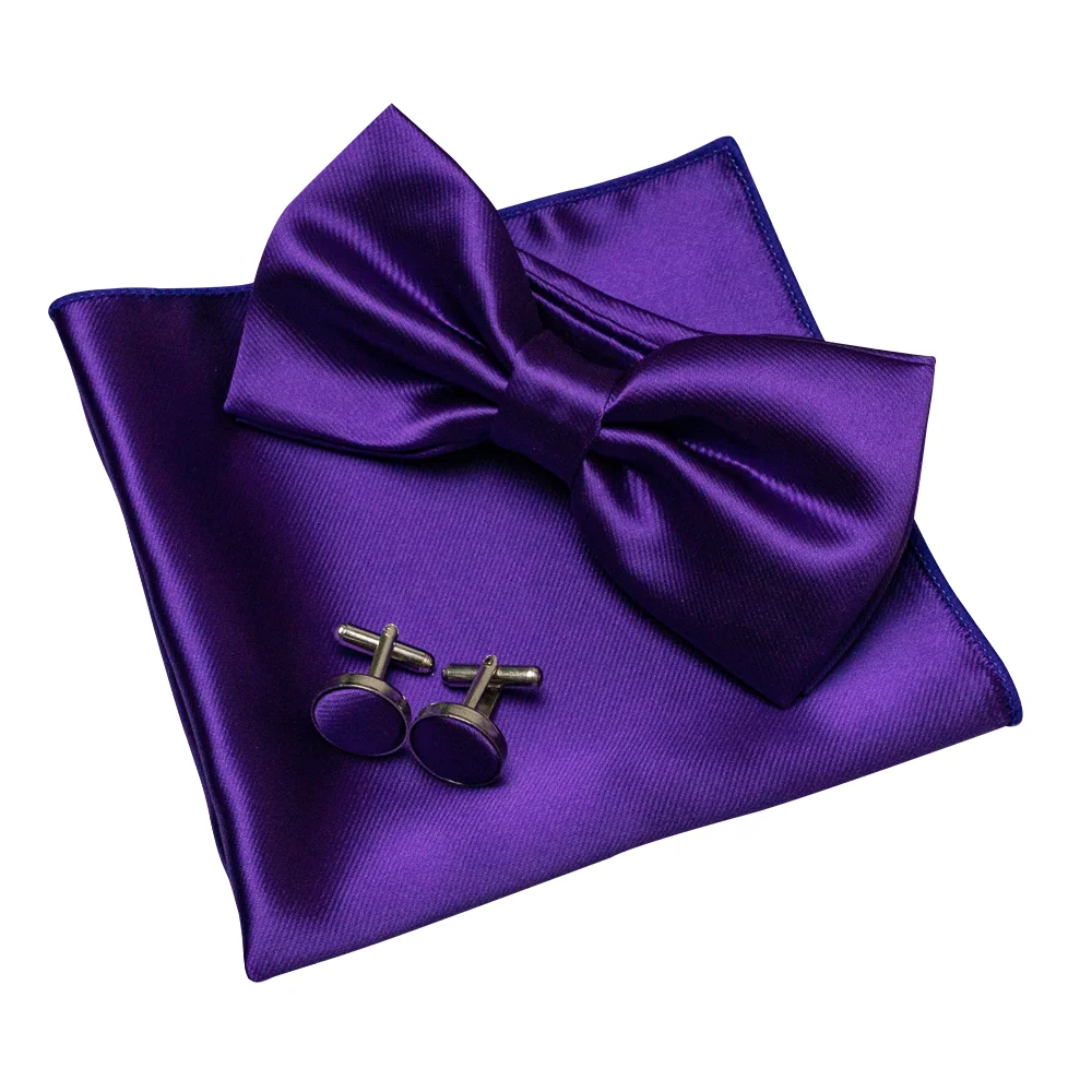 EASTEPIC Herren-Fliege-Sets, einschließlich exquisiter Manschettenknöpfen und weichen Taschentüchern, glänzendes Accessoire aus Satin für Männer bei Hochzeiten – Detail 15