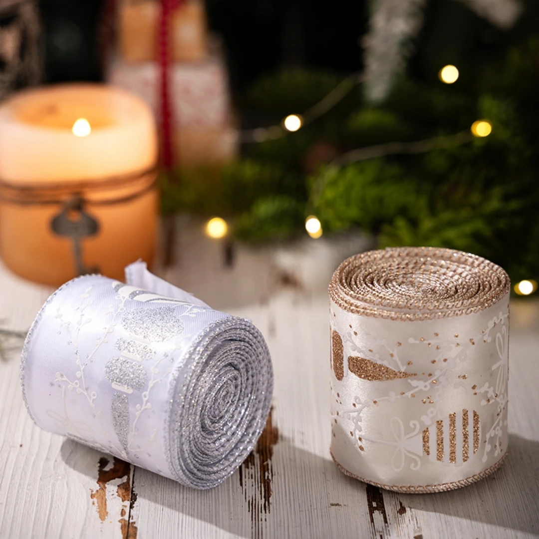 Diy Bow Ribbon Festive Christmas Ribbon Gift Wrapping Ribbon Woven For Diy Projects Party Decorations Christmas Tree