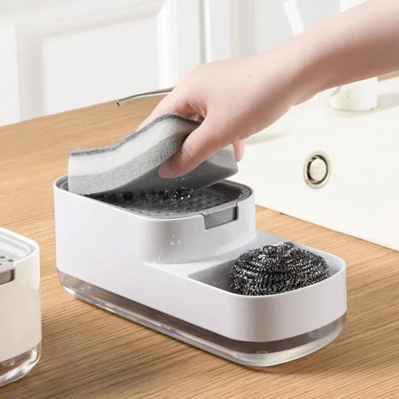 

Soap Dispenser Bottle Automatic Liquid Soap Dispenser Kitchen Bath Accessories Sponge Brush Storage Box Manual Soap Dispenser