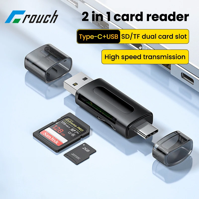 2 in1 Card Reader USB 2.0 Type C OTG Adapter to SD TF Memory Card Connecter For PC Laptop Accessories Flash Driver Card Reader