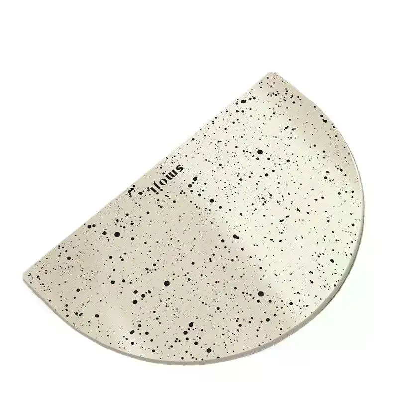 Oval Speckled Diatomite Bath Mat: Fast Drying Non Slip Bathroom Shower Front Door Use