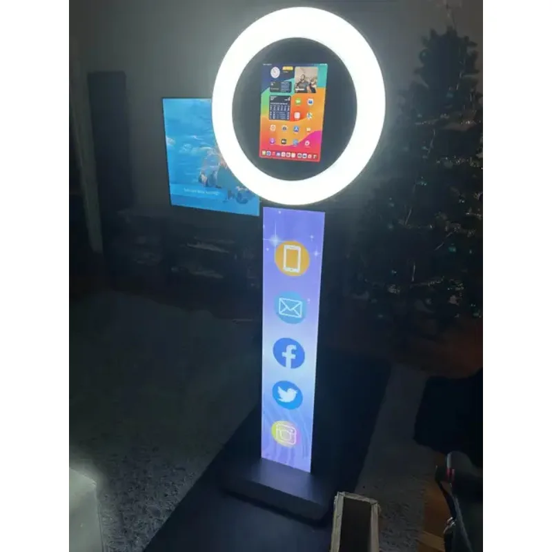 Portable Photo Booth Brightness Ring Light Photo Booth Machine Event Selfie Rotation iPad