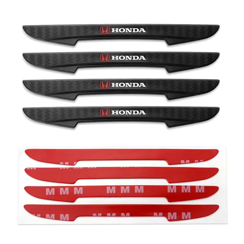 4pcs Auto Anti Collision Strips Rubber Car Door Protector Stickers Bumper Anti-collision Strips For Honda Civic Accord CRV Hrv