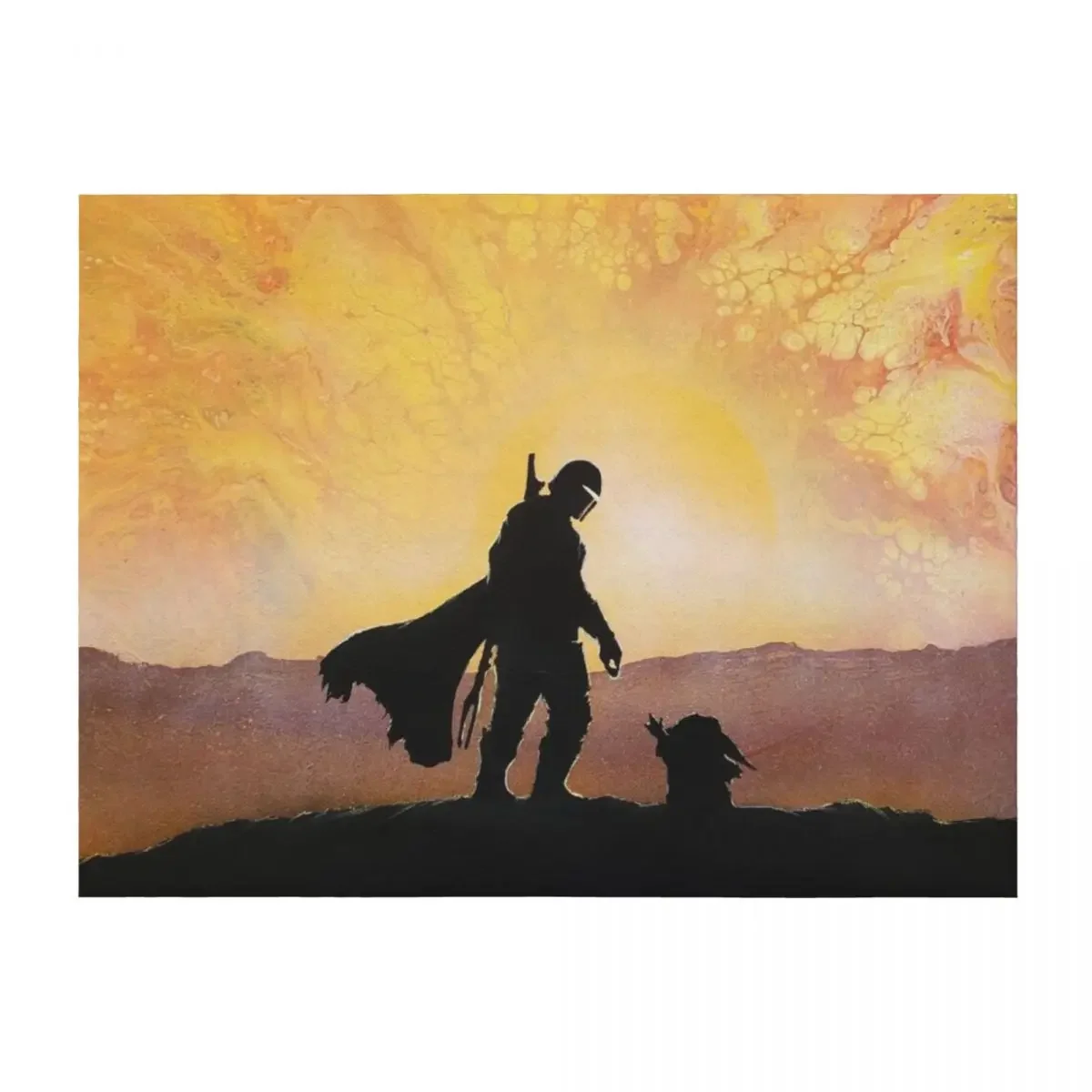

mando hunter and child canvas Throw Blanket Beach Thermal Camping halloween Blankets