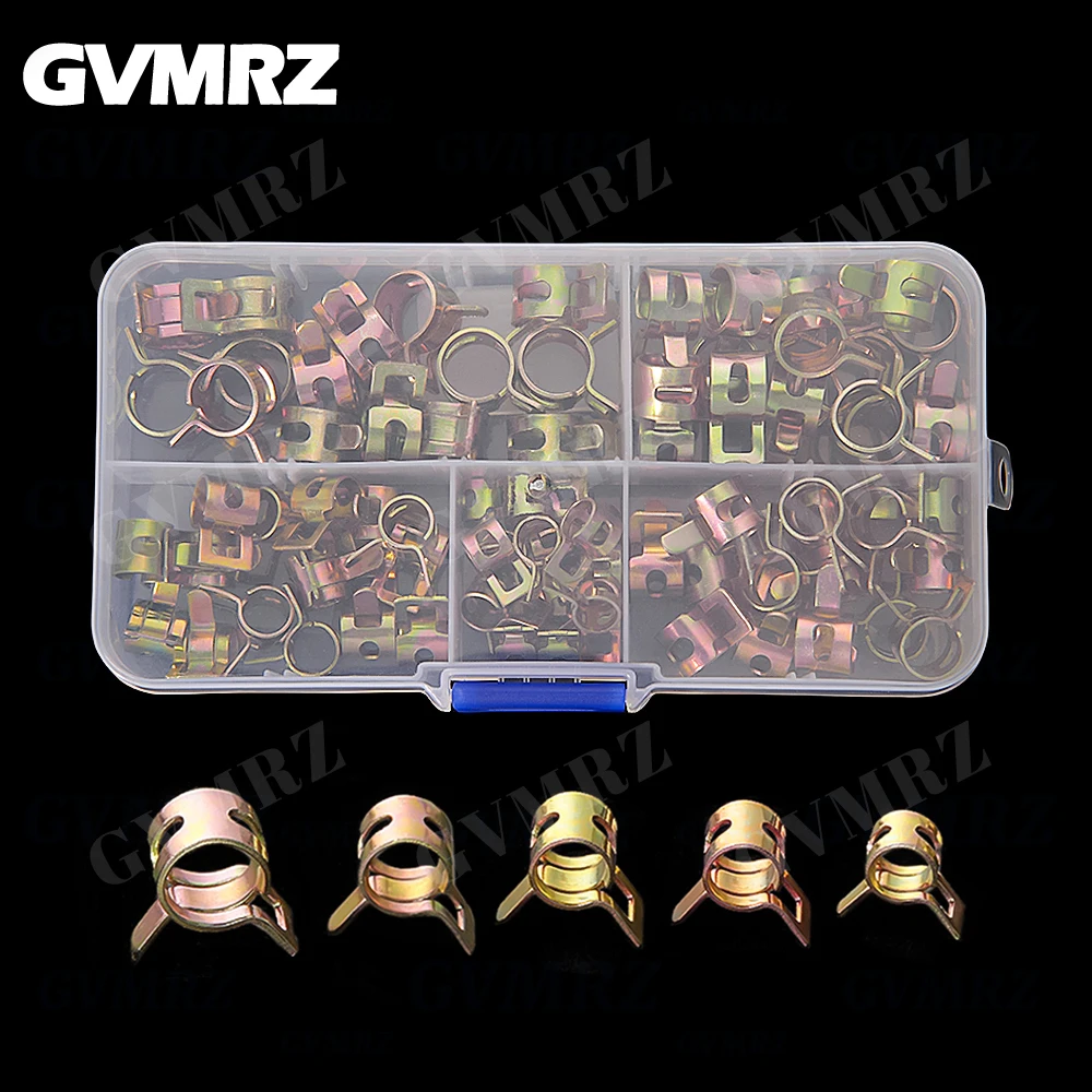 

75Pcs 6mm/7mm/8mm/9mm/10mm For Choose Fuel Spring Clip Vacuum Silicon Hose Clamp Autos Spring Clip Fuel Oil Water Tube Clamp