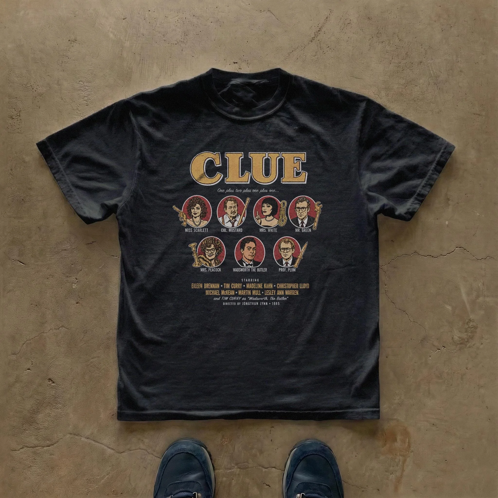 Clue 1985 Suspects & Weapons Graphic T-Shirt Cotton Men Women Streetwear Tee