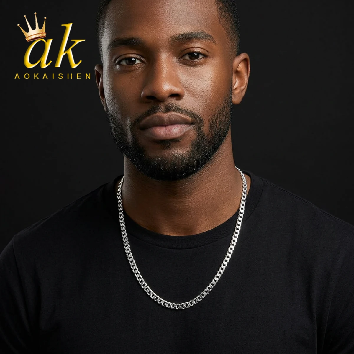 

Aokaishen Smooth Cuban Link Chain for Men Necklace Choker Real Gold Plated Hip Hop Jewelry