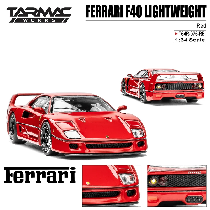 Asfalt Werkt 1/64 Ferrari F40 Lichtgewicht Rood Gelegeerd Speelgoed Motorvoertuig Gegoten Metalen Modelgeschenken