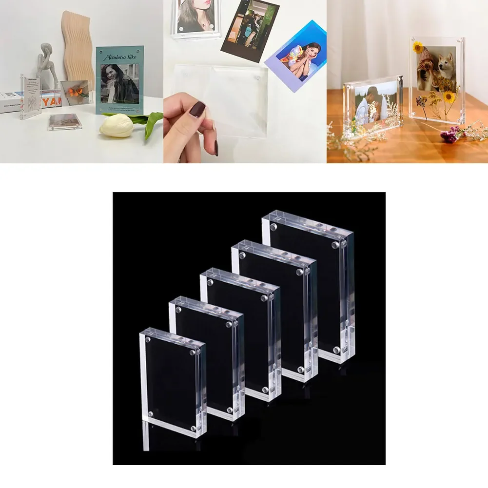 1pcs Transparent Acrylic Photo Frame Magnetic Poster Display Stand Picture Frames 7 X 12cm,8 X 12cm,12.7 X 17.8cm,14.8 X 21cm