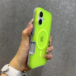HOCE Candy Matte Magnetic For Magsafe Wireless Charging Case For iPhone 17 Air 16 15 14 13 Pro Max Armor Shockproof Back Cover