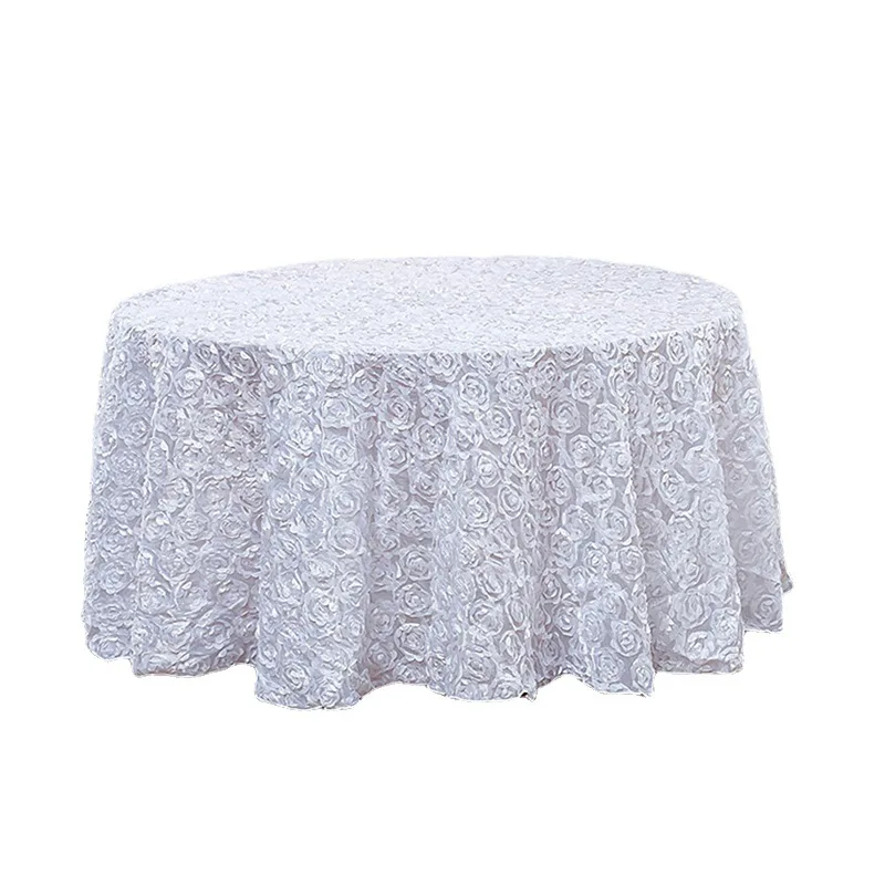 Three-Dimensional Rose Circular Tablecloth, Hotel Wedding Cake Table Sign Petal Tablecloth, Wholesale