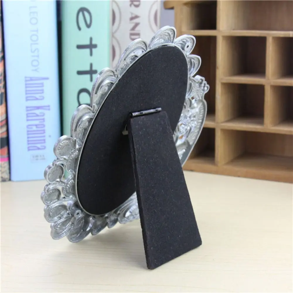 Carved Mirror Exquisite Makeup Mirror Metal Russian Retro Small Mirror Foldable Handheld Beauty Mirror Dormitory