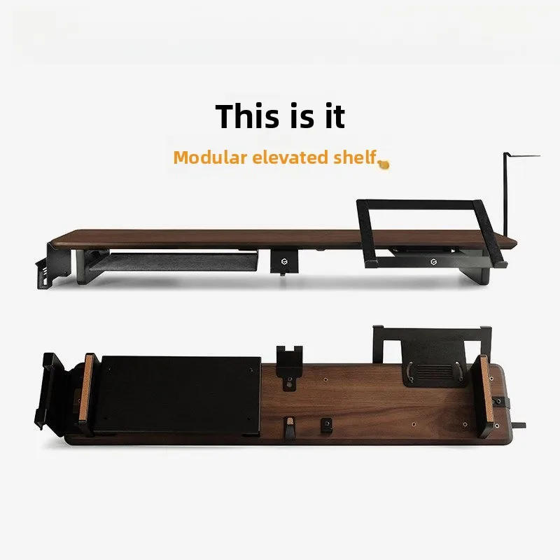 Modern Minimalist Walnut Wood Adjustable Monitor Stand Riser Heat Dissipation Office Desktop Shelf Organizer Home Decor Novelty