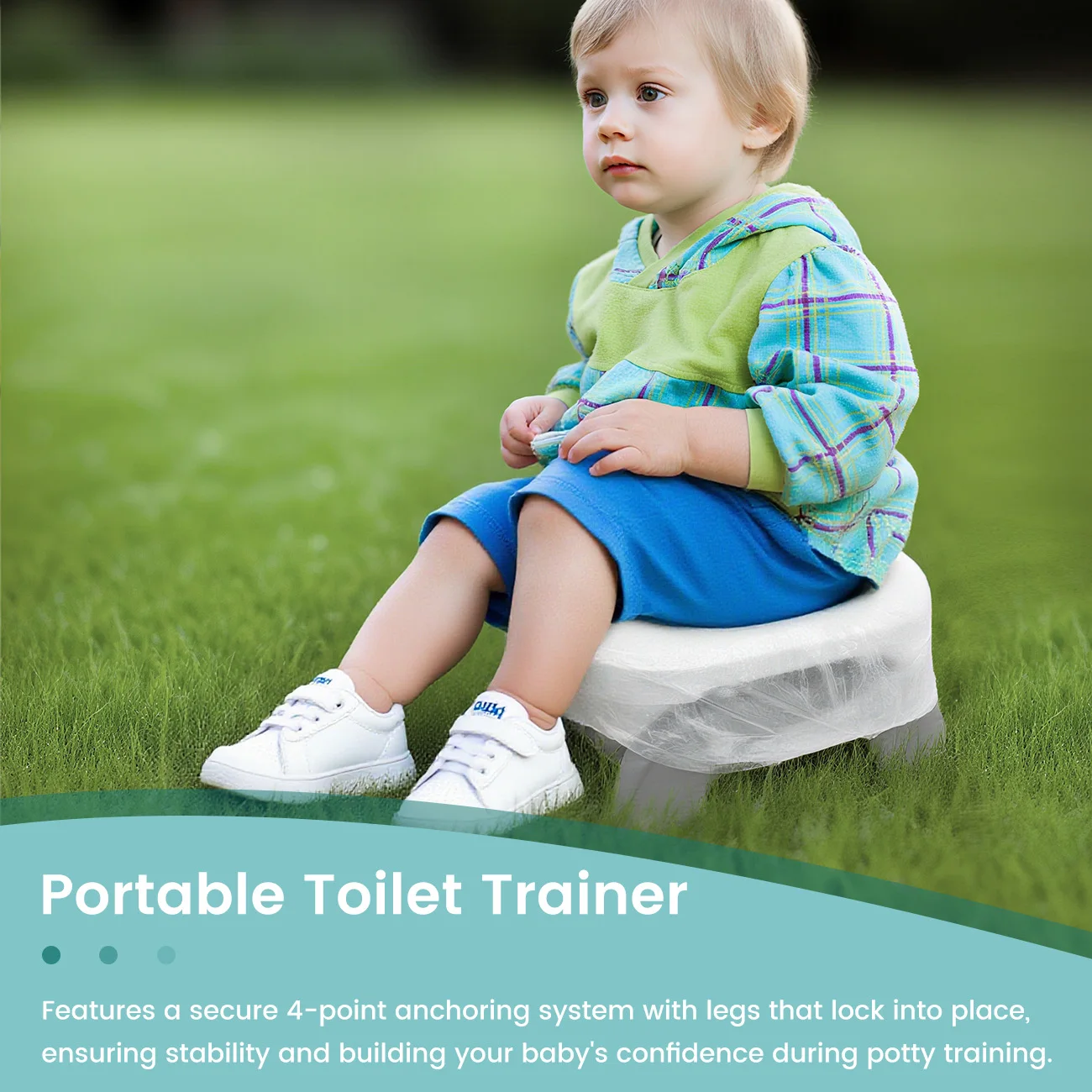 2-in-1 Go Portable Potty with Travel Bag, Potty Seat for Toddler - Foldable Training Toilet Chair for Toddler