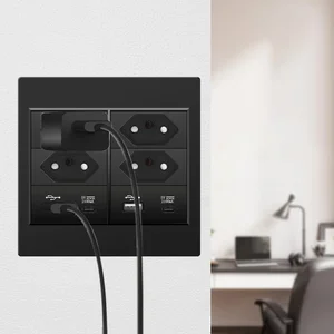 Delefu 4x4 Fireproof PC panel Brazil Standard Double Usb Usb Type C wall. 11 Main Sales 4x4 Taking - №12