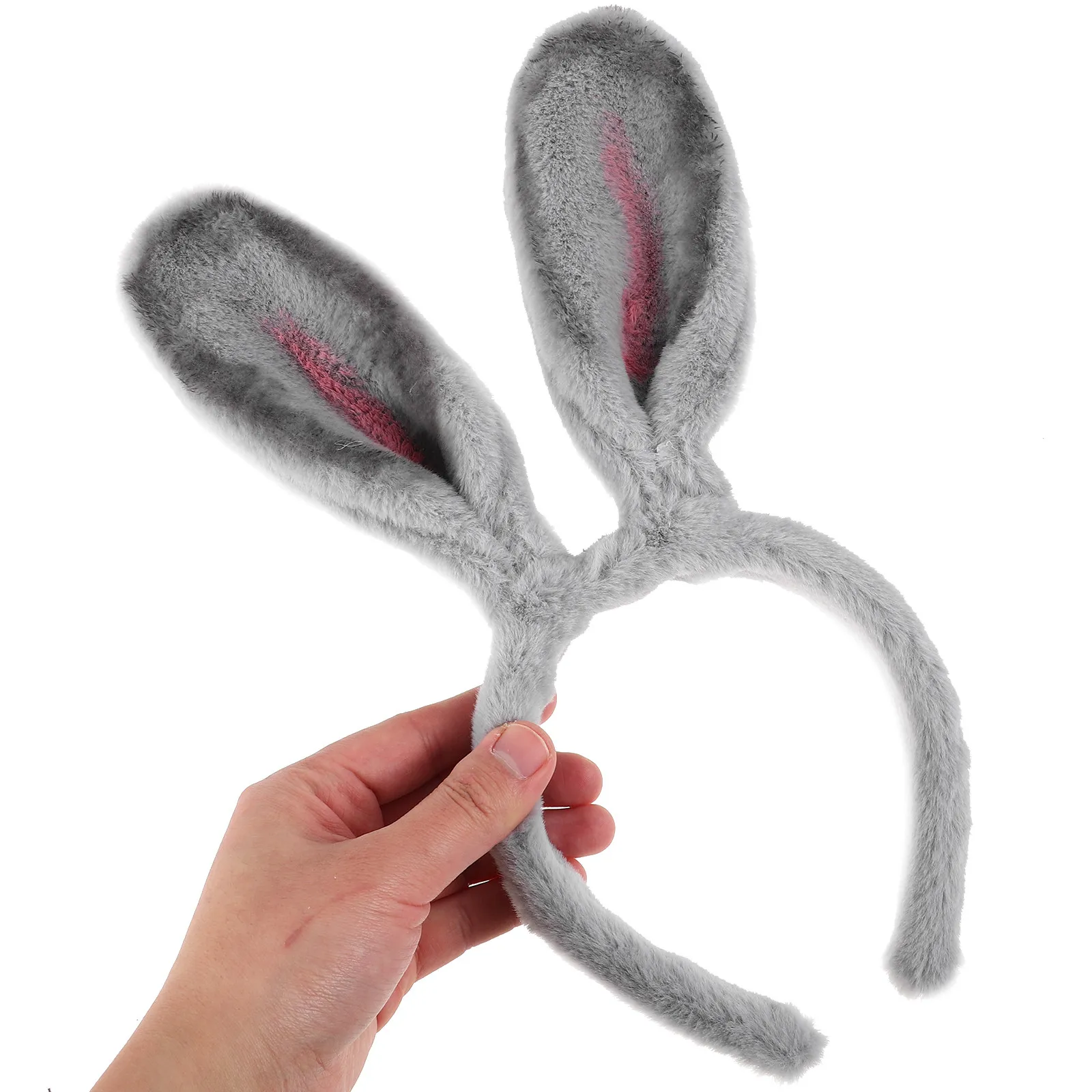 Rabbit Ear Headband Gray Long Style Adorable Animal Cosplay Prop for Girls Fancy Dress Up Daily Fashion Statement