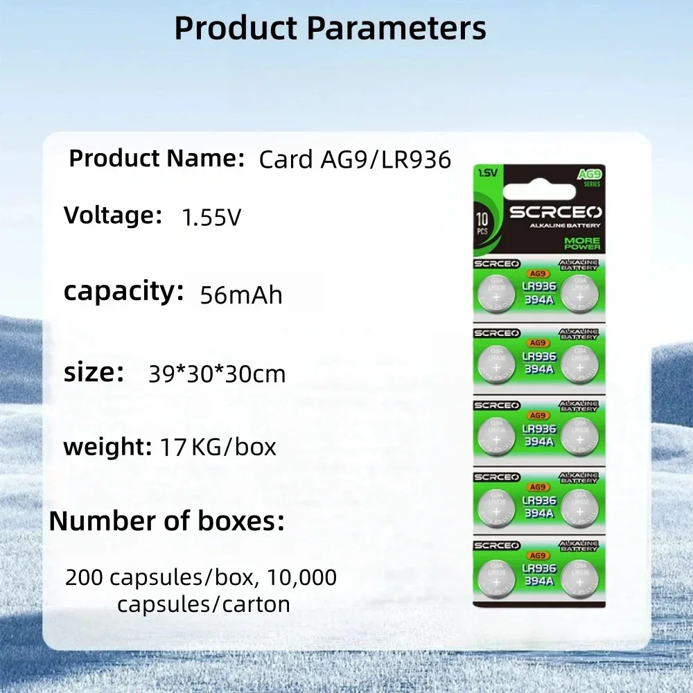 

2-30PCS AG9 56mAh Button Cell LR936 394 SR936SW CX194 LR45 G9A 194 394A SR936 L936F Cell Coin Watch Toys Remote Battery