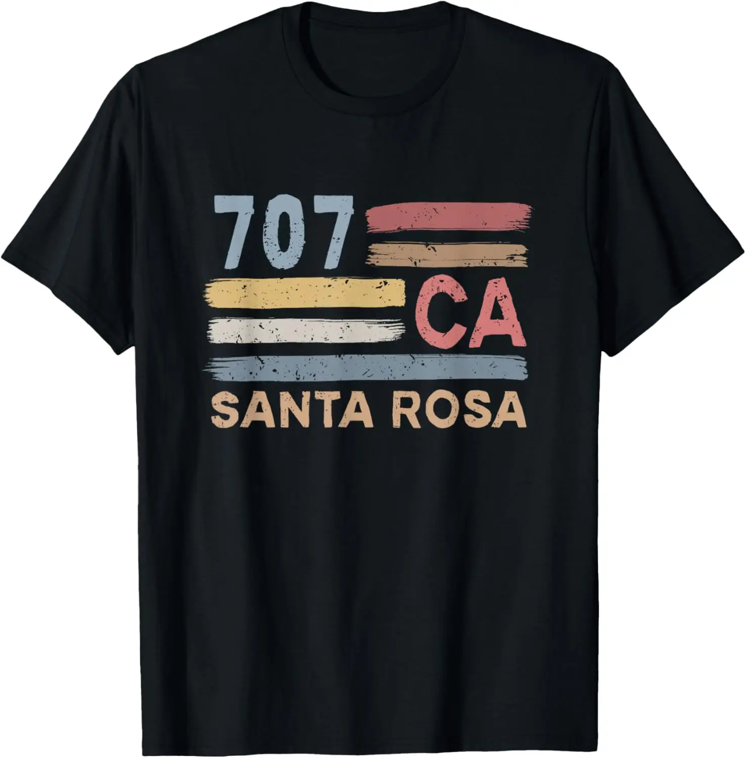 Retro Santa Rosa Area Code 707 Residents State California T-Shirt