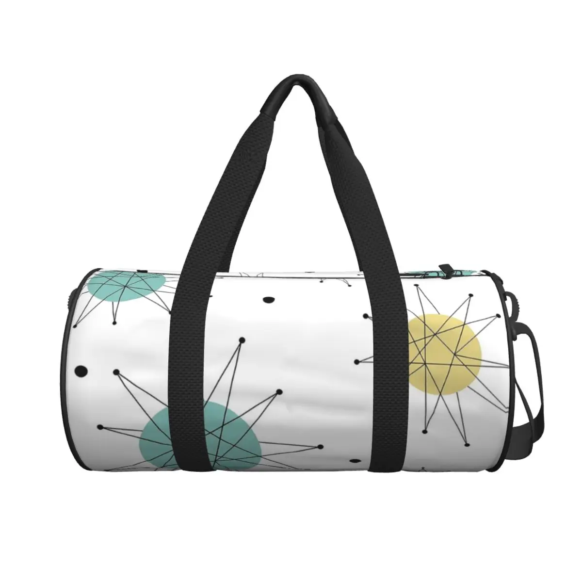

Franciscan Starburst Mid Century Atomic Age Large Duffle Gym Bag Waterproof Duffle Travel Bags Handbags Fitness bag